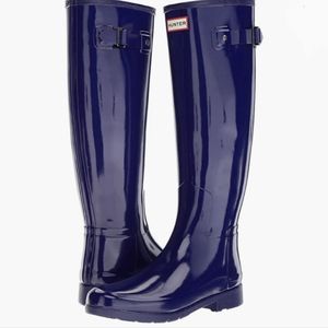 Hunter Women's Original Refined Gloss Rain Boots Neptune
